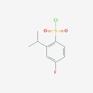 molecular formula C9H10ClFO2S B13463348 4-Fluoro-2-(propan-2-yl)benzene-1-sulfonyl chloride 