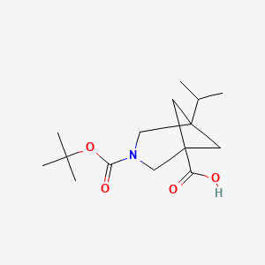 molecular formula C15H25NO4 B13463350 3-[(Tert-butoxy)carbonyl]-5-(propan-2-yl)-3-azabicyclo[3.1.1]heptane-1-carboxylic acid 