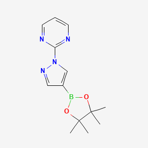 molecular formula C13H17BN4O2 B13463353 2-[4-(4,4,5,5-tetramethyl-1,3,2-dioxaborolan-2-yl)-1H-pyrazol-1-yl]pyrimidine 