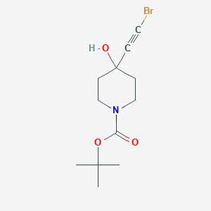 molecular formula C12H18BrNO3 B13463380 Tert-butyl 4-(2-bromoethynyl)-4-hydroxypiperidine-1-carboxylate 