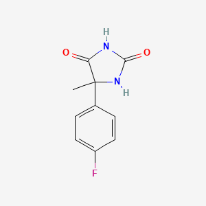 molecular formula C10H9FN2O2 B1346339 5-(4-Fluorophenyl)-5-methylimidazolidine-2,4-dione CAS No. 6270-38-8
