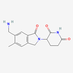 molecular formula C15H17N3O3 B13463394 3-[6-(Aminomethyl)-5-methyl-1-oxo-isoindolin-2-yl]piperidine-2,6-dione 