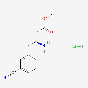 molecular formula C12H15ClN2O2 B13463461 methyl (3S)-3-amino-4-(3-cyanophenyl)butanoate hydrochloride 