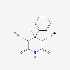 molecular formula C14H11N3O2 B1346352 4-Methyl-2,6-dioxo-4-phenylpiperidine-3,5-dicarbonitrile CAS No. 6936-95-4