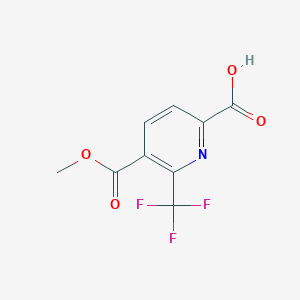 molecular formula C9H6F3NO4 B13463545 5-Methoxycarbonyl-6-(trifluoromethyl)pyridine-2-carboxylic acid 