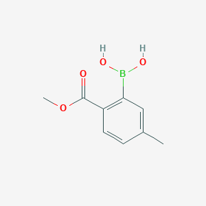 molecular formula C9H11BO4 B13463552 (2-(Methoxycarbonyl)-5-methylphenyl)boronic acid 