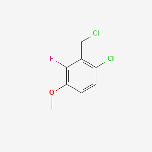 molecular formula C8H7Cl2FO B13463555 1-Chloro-2-(chloromethyl)-3-fluoro-4-methoxybenzene 