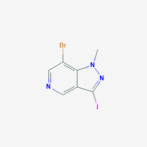 molecular formula C7H5BrIN3 B13463615 7-Bromo-3-iodo-1-methyl-1H-pyrazolo[4,3-c]pyridine 