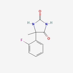 molecular formula C10H9FN2O2 B1346362 5-(2-Fluorophenyl)-5-methylimidazolidine-2,4-dione CAS No. 7248-25-1