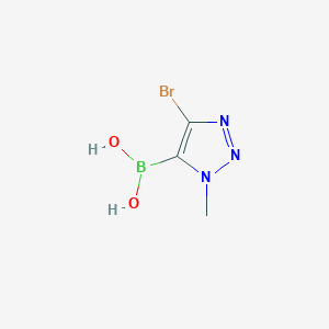 molecular formula C3H5BBrN3O2 B13463667 (4-bromo-1-methyl-1H-1,2,3-triazol-5-yl)boronic acid 