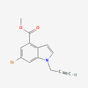 molecular formula C13H10BrNO2 B13463731 methyl 6-bromo-1-(prop-2-yn-1-yl)-1H-indole-4-carboxylate 