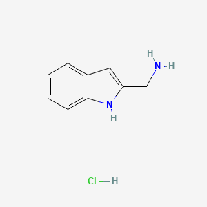 molecular formula C10H13ClN2 B13463809 1-(4-methyl-1H-indol-2-yl)methanamine hydrochloride 