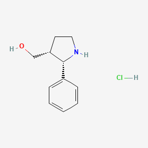 molecular formula C11H16ClNO B13463821 rac-[(2R,3S)-2-phenylpyrrolidin-3-yl]methanol hydrochloride 