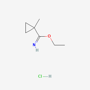 molecular formula C7H14ClNO B13463836 Ethyl 1-methylcyclopropane-1-carboximidate hydrochloride 