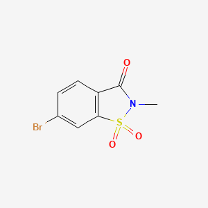 molecular formula C8H6BrNO3S B13463847 6-Bromo-2-methyl-2,3-dihydro-1lambda6,2-benzothiazole-1,1,3-trione CAS No. 204851-01-4