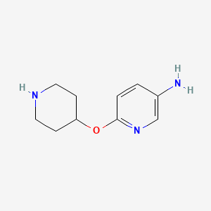 molecular formula C10H15N3O B13463854 6-(Piperidin-4-yloxy)pyridin-3-amine 