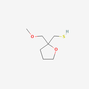 molecular formula C7H14O2S B13463872 [2-(Methoxymethyl)oxolan-2-yl]methanethiol 