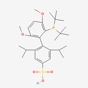 molecular formula C28H43O5PS B13463880 2'-(Di-tert-butylphosphanyl)-3',6'-dimethoxy-2,6-bis(propan-2-yl)-[1,1'-biphenyl]-4-sulfonic acid 