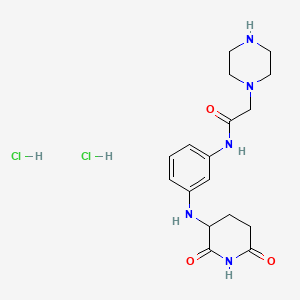 molecular formula C17H25Cl2N5O3 B13463900 N-{3-[(2,6-dioxopiperidin-3-yl)amino]phenyl}-2-(piperazin-1-yl)acetamide dihydrochloride 