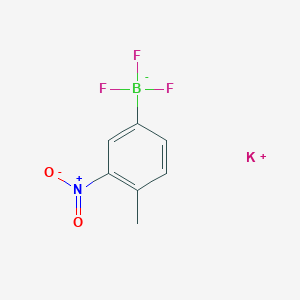 molecular formula C7H6BF3KNO2 B13463916 Potassium trifluoro(4-methyl-3-nitrophenyl)borate 