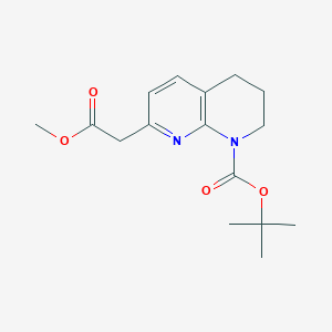 molecular formula C16H22N2O4 B1346393 叔丁基 7-(2-甲氧基-2-氧代乙基)-3,4-二氢-1,8-萘啶-1(2H)-羧酸酯 CAS No. 925889-81-2