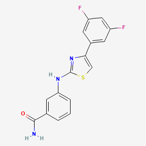 molecular formula C16H11F2N3OS B13463935 3-{[4-(3,5-Difluorophenyl)-1,3-thiazol-2-yl]amino}benzamide 