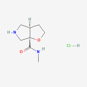 molecular formula C8H15ClN2O2 B13463980 rac-(3aR,6aR)-N-methyl-hexahydro-2H-furo[2,3-c]pyrrole-6a-carboxamide hydrochloride 