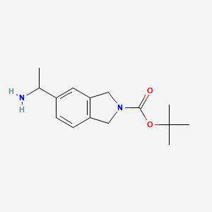 molecular formula C15H22N2O2 B13463997 tert-butyl 5-(1-aminoethyl)-2,3-dihydro-1H-isoindole-2-carboxylate 