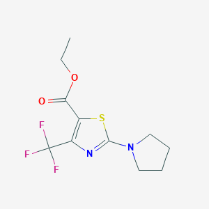 molecular formula C11H13F3N2O2S B1346404 2-(吡咯烷-1-基)-4-三氟甲基-1,3-噻唑-5-羧酸乙酯 CAS No. 1000339-79-6