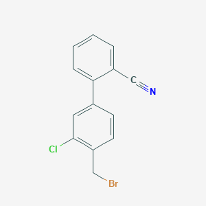 molecular formula C14H9BrClN B1346418 4'-(Bromomethyl)-3'-chloro-[1,1'-biphenyl]-2-carbonitrile CAS No. 887268-24-8