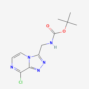 molecular formula C11H14ClN5O2 B13464249 Carbamic acid, N-[(8-chloro-1,2,4-triazolo[4,3-a]pyrazin-3-yl)methyl]-, 1,1-dimethylethyl ester CAS No. 1391738-68-3