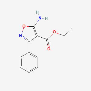 molecular formula C12H12N2O3 B1346434 5-Amino-3-phenyl-isoxazole-4-carboxylic acid ethyl ester CAS No. 29278-09-9