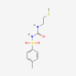 molecular formula C11H16N2O3S2 B1346438 1-(4-Methylphenyl)sulfonyl-3-(2-methylsulfanylethyl)urea CAS No. 91430-93-2