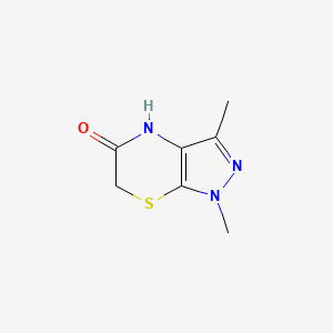 molecular formula C7H9N3OS B1346444 1,3-Dimethyl-1,4-dihydropyrazolo[3,4-b][1,4]thiazin-5(6H)-one CAS No. 13568-76-8