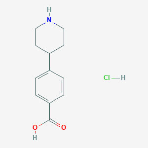 molecular formula C12H16ClNO2 B134648 4-(哌啶-4-基)苯甲酸盐酸盐 CAS No. 149353-84-4