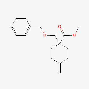 molecular formula C17H22O3 B13465095 Methyl 1-[(benzyloxy)methyl]-4-methylidenecyclohexane-1-carboxylate 