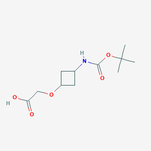 molecular formula C11H19NO5 B13465142 Rac-2-[(1r,3r)-3-{[(tert-butoxy)carbonyl]amino}cyclobutoxy]acetic acid 
