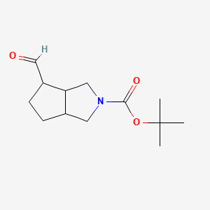 molecular formula C13H21NO3 B13465159 Tert-butyl 4-formyl-octahydrocyclopenta[c]pyrrole-2-carboxylate CAS No. 2866335-44-4