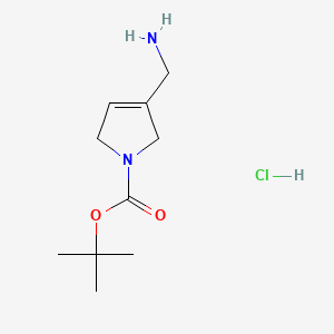 molecular formula C10H19ClN2O2 B13465192 tert-butyl 3-(aminomethyl)-2,5-dihydro-1H-pyrrole-1-carboxylate hydrochloride 