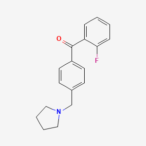 molecular formula C18H18FNO B1346522 2-氟-4'-吡咯烷基甲基苯甲酮 CAS No. 898776-63-1