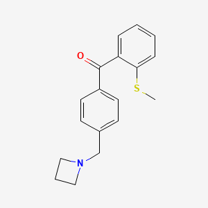 molecular formula C18H19NOS B1346523 4'-Azetidinomethyl-2-thiomethylbenzophenone CAS No. 898756-34-8
