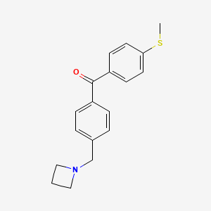 molecular formula C18H19NOS B1346524 4-氮杂环丁基甲基-4'-硫代甲基二苯甲酮 CAS No. 898756-37-1
