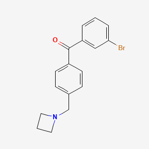 molecular formula C17H16BrNO B1346525 4'-Azetidinomethyl-3-bromobenzophenone CAS No. 898756-40-6