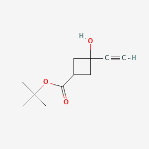 molecular formula C11H16O3 B13465259 Tert-butyl (1s,3s)-3-ethynyl-3-hydroxycyclobutane-1-carboxylate 