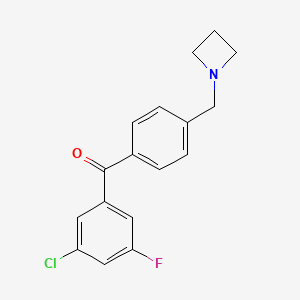 molecular formula C17H15ClFNO B1346529 4'-氮杂环丁基甲基-3-氯-5-氟二苯甲酮 CAS No. 898756-91-7