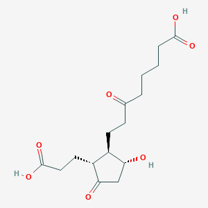 molecular formula C16H24O7 B134653 8-[(1r,2r,5r)-2-(2-Carboxyethyl)-5-hydroxy-3-oxocyclopentyl]-6-oxooctanoic acid CAS No. 24769-56-0