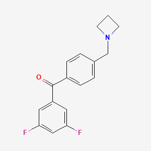 molecular formula C17H15F2NO B1346530 4'-氮杂环丁基-3,5-二氟二苯甲酮 CAS No. 898757-07-8