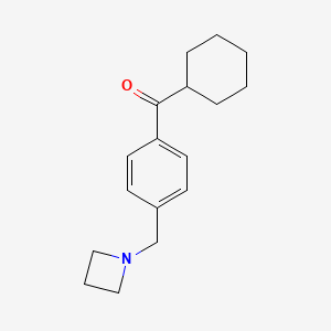 molecular formula C17H23NO B1346532 4-(Azetidinomethyl)phenyl cyclohexyl ketone CAS No. 898757-16-9