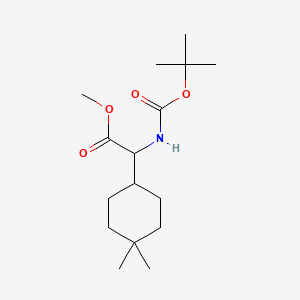 molecular formula C16H29NO4 B13465325 Methyl 2-{[(tert-butoxy)carbonyl]amino}-2-(4,4-dimethylcyclohexyl)acetate 