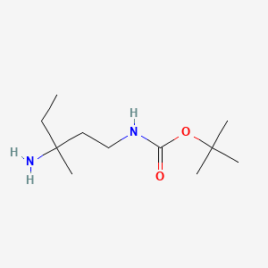 molecular formula C11H24N2O2 B13465329 tert-butyl N-(3-amino-3-methylpentyl)carbamate 